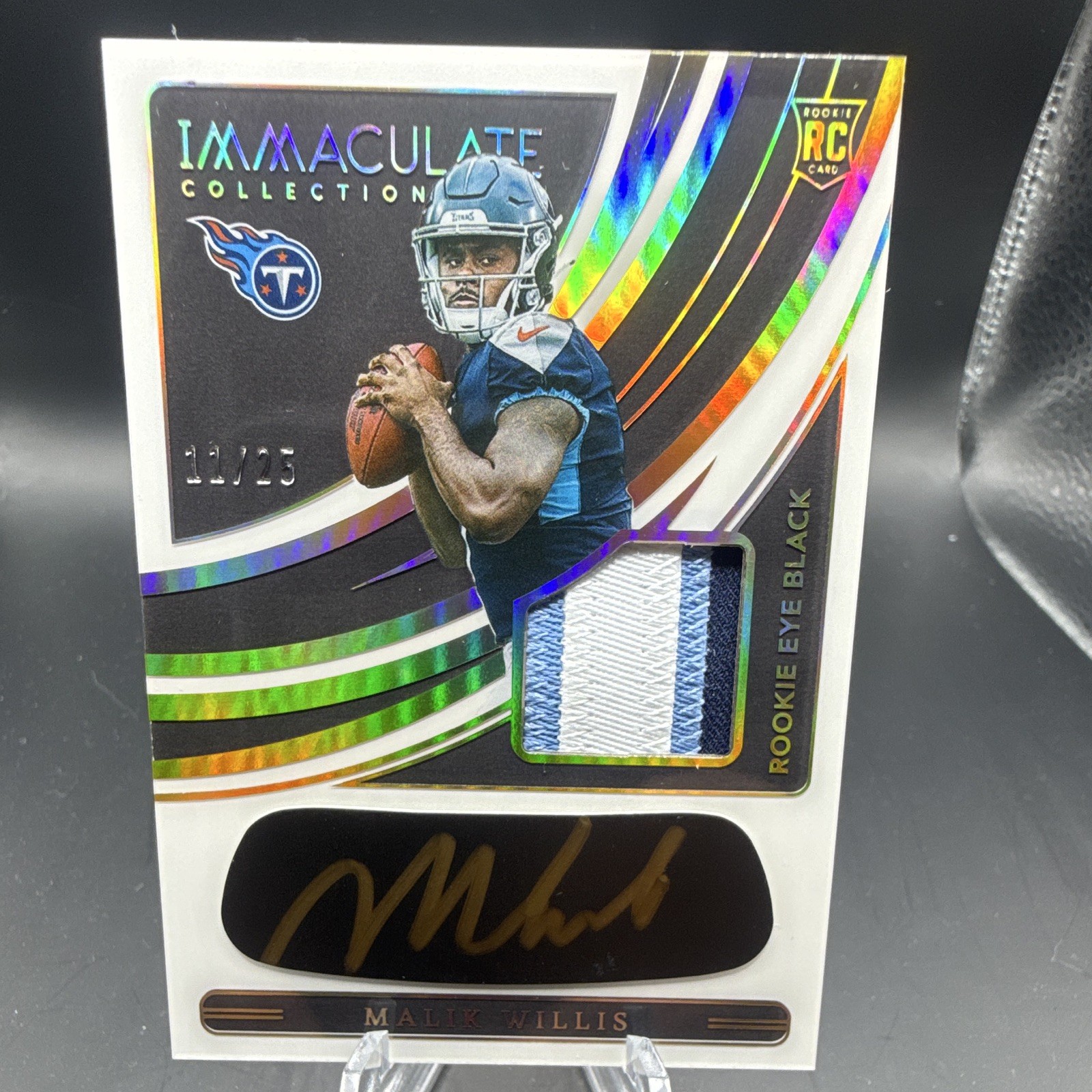 Panini 2022 Immaculate Malik Willis Rookie Eye Black Patch Auto #REB-MWI 11/25