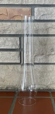 Preowned 3" X 14" Clear Glass Hurricane Oil Or Electric Lamp Chimney
