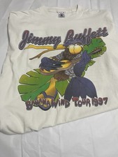 Vintage '97 Jimmy Buffett T Shirt Sz XL Banana Wind Tour Delta Pro Weights White