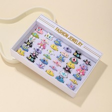 36 Pieces Girl Jewelry Rings Dress up Rings Costume Princess Dress up Cartoon