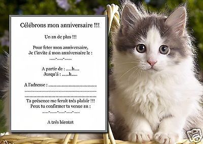 5 ou 12 cartes invitation anniversaire lapin réf 424