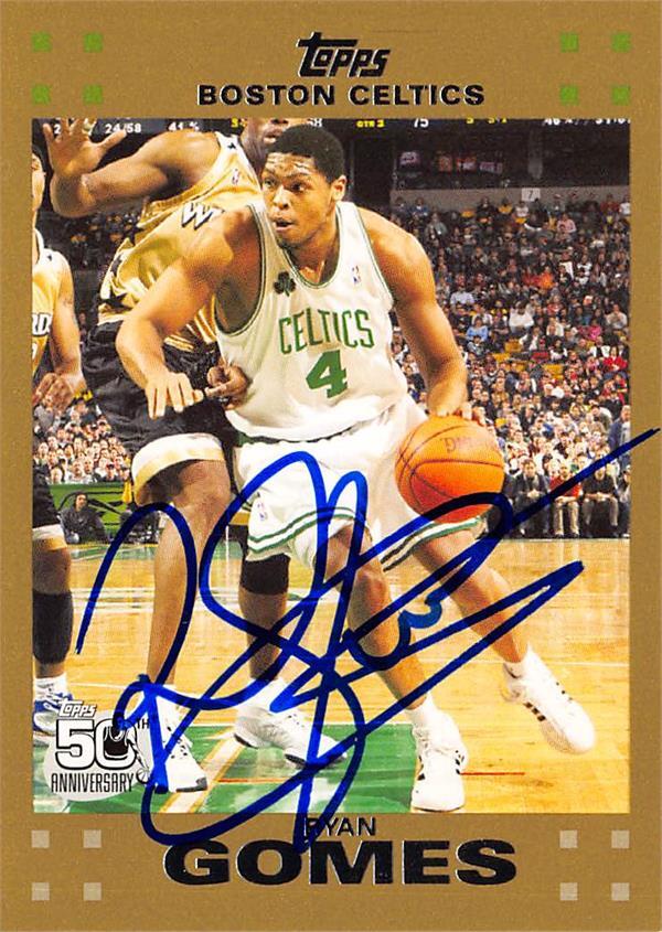 Ryan Gomes signed Basketball Card 2007 Topps #88 Gold Ltd 1618 (Boston Celtics)