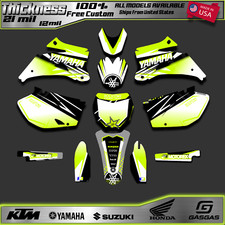 Yamaha YZF 250 450 2006-2009 Custom Neon Green Graphics Kit Design Decal MX