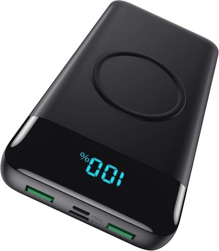 Wireless Portable Charger 30800mAh, 15W & 25W Fast Charging, LCD Display, USB-C