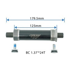 Fat Bike Shell width 125mm Neco Bottom Bracket 1.37" x24T axle length 179.5mm