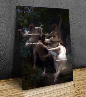 William-Adolphe Nymphs and Satyr  the canvas print art wall framed or print only