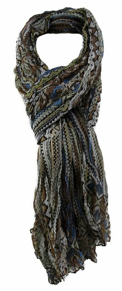 Tigertie Designer Schal In Grau Blau Braun Schwarz GrüN Beige Gemustert-image