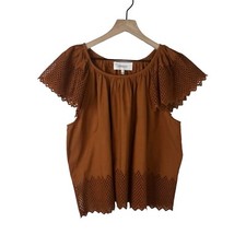 The Great The Eyelet Dale Top Rust Women  s Sz 1 / Small