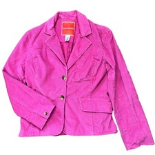 Vintage 90s Hot Pink Corduroy Blazer Jacket From Isaac Mizrahi Size M