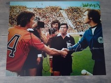 JOHAN CRUYFF + FRANZ BECKENBAUER DUAL SIGNED 10 X 8 AUTOGRAPHED PHOTO...REAL