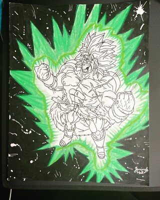 Dragon Ball Z Broly in Rage Drawing(Free Hand Drawn) | eBay