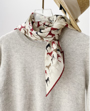 70 Cashmere 30 Silk Wrap Scarf Double Horse Print Triangle Shawl 68X68cm new