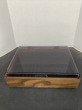 Audio Cassette Storage CASE 32 Slots With Hinged Acrilic Cover 14x10x4" Brown