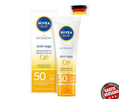 NIVEA SUN UV Gesicht Q10 Anti-Age Sonnenschutz LSF50  Feuchtigkeit & Anti-Falten