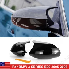 M3 Style Gloss Black Pre-LCI Side Mirror Cover Cap For BMW E82 E90 E91 2005-2008