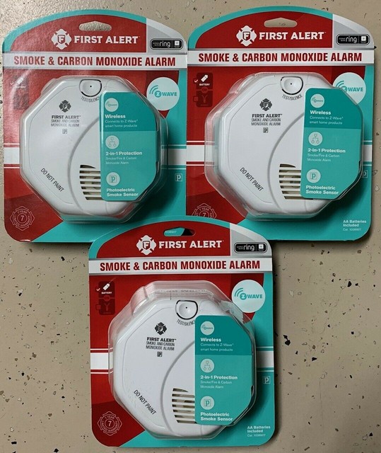 3 Pack First Alert Zwave Smoke Carbon Monoxide Alarm Ring NEXIA Smart