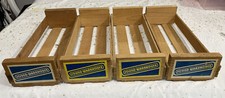 Sound Warehouse Cassette Tape Holder Pine Wooden Storage Box Crate Lot Of 4