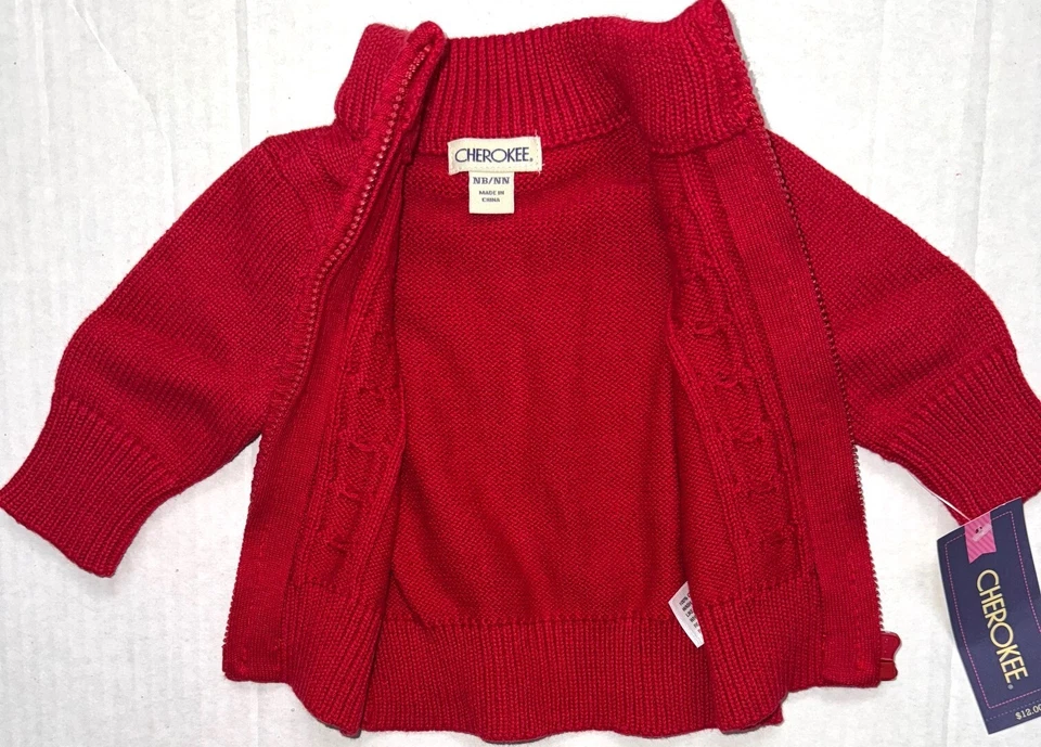 CHEROKEE knit cardigan sweater red size NEWBORN - Image 2 of 2