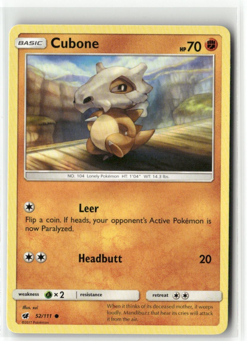 Cubone 52/111 - Crimson Invasion - Pokemon TCG NM