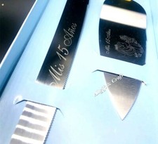 SILVER Cake Tableware Knife And Server Set Mis Quince A os Birthday Cake Knives