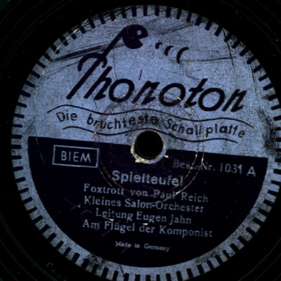EUGEN JAHN ORCHESTER Spielteufel / Hallo Benny    Schellackplatte Phonoton S577