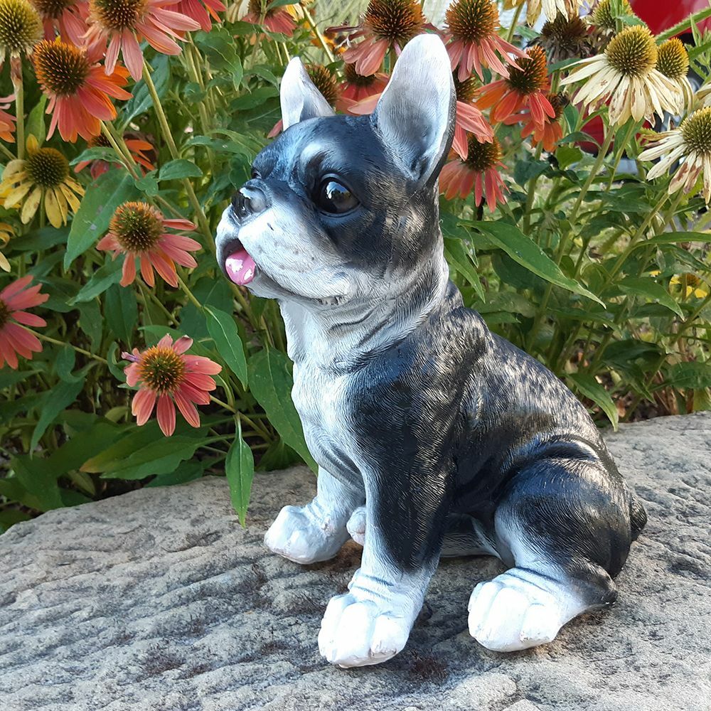 Französische Bulldogge Hund Figur Deko Gartenfigur Skulptur Garten Dog