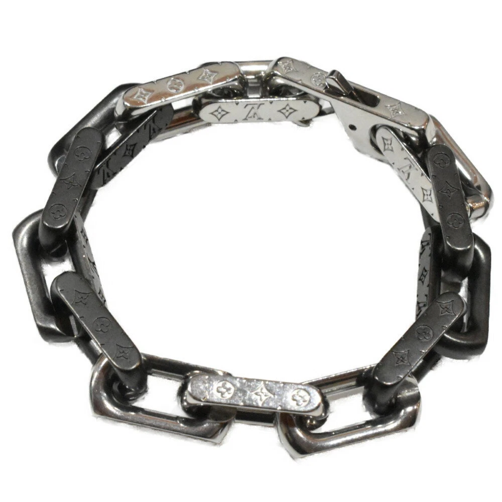 Louis Vuitton Monogram Chain Bracelet Silver/Black/Ruthenium in Stainless  Steel - US