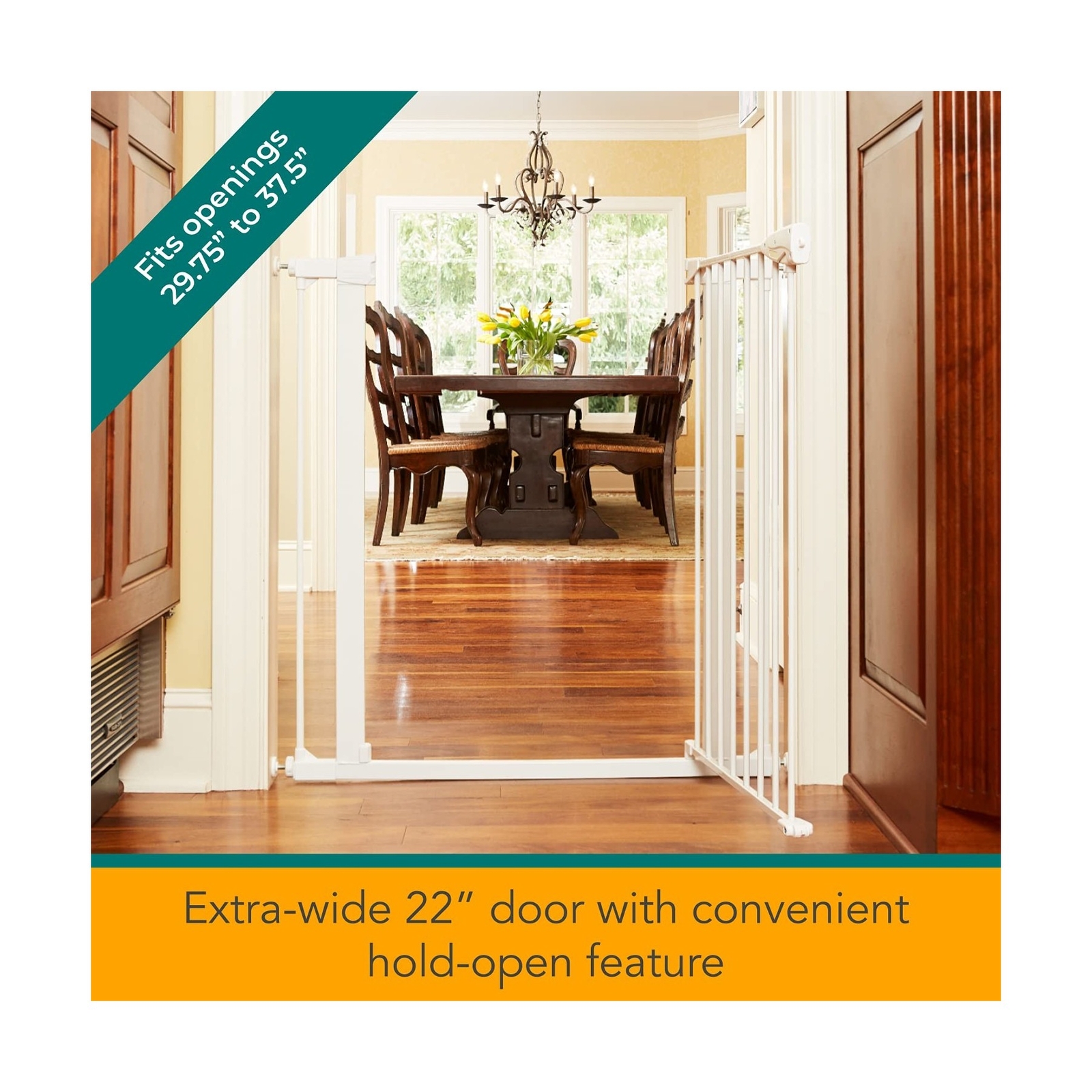 MYPET North States Tall Happy Tails Walk Thru Pet Gate ExtraTall 36