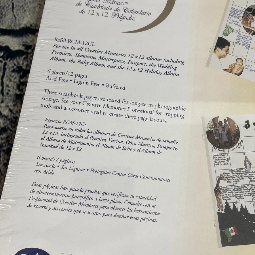 Creative Memories 1999 12x12” Border Basic Calendario Cuadrícula 2 paquetes Foto 4 de 4
