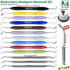 Dental Restorative Composite Plastic Amalgam Filling Restoration instruments Set