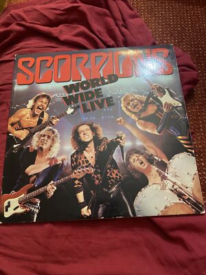 SCORPIONS WORLD WIDE LIVE US MERCURY 2 X LP 1985 HARD ROCK VG VINYL/vg cover