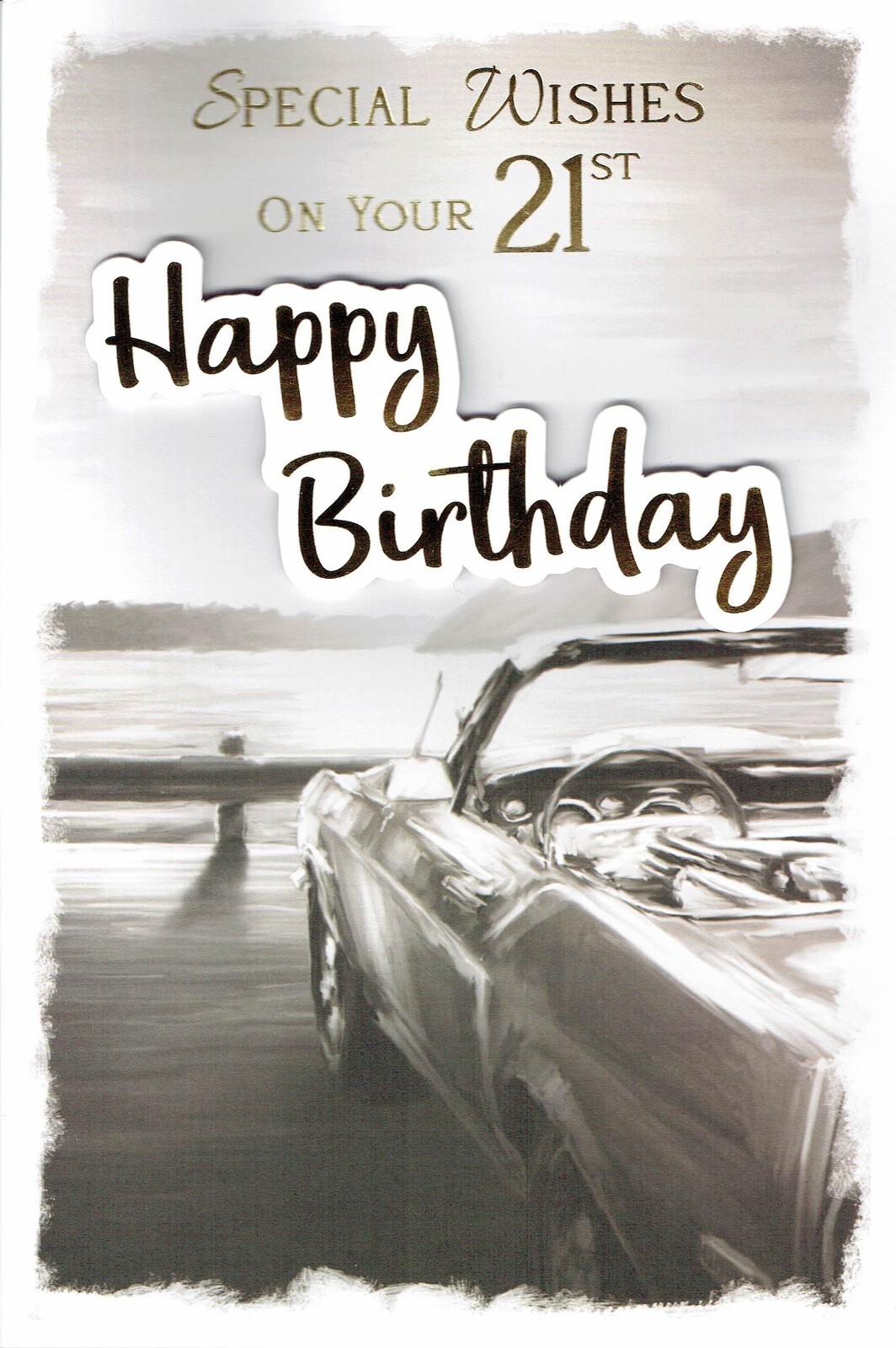 21st BIRTHDAY CARD - QUALITY AGE 21 CARD Male Car Design