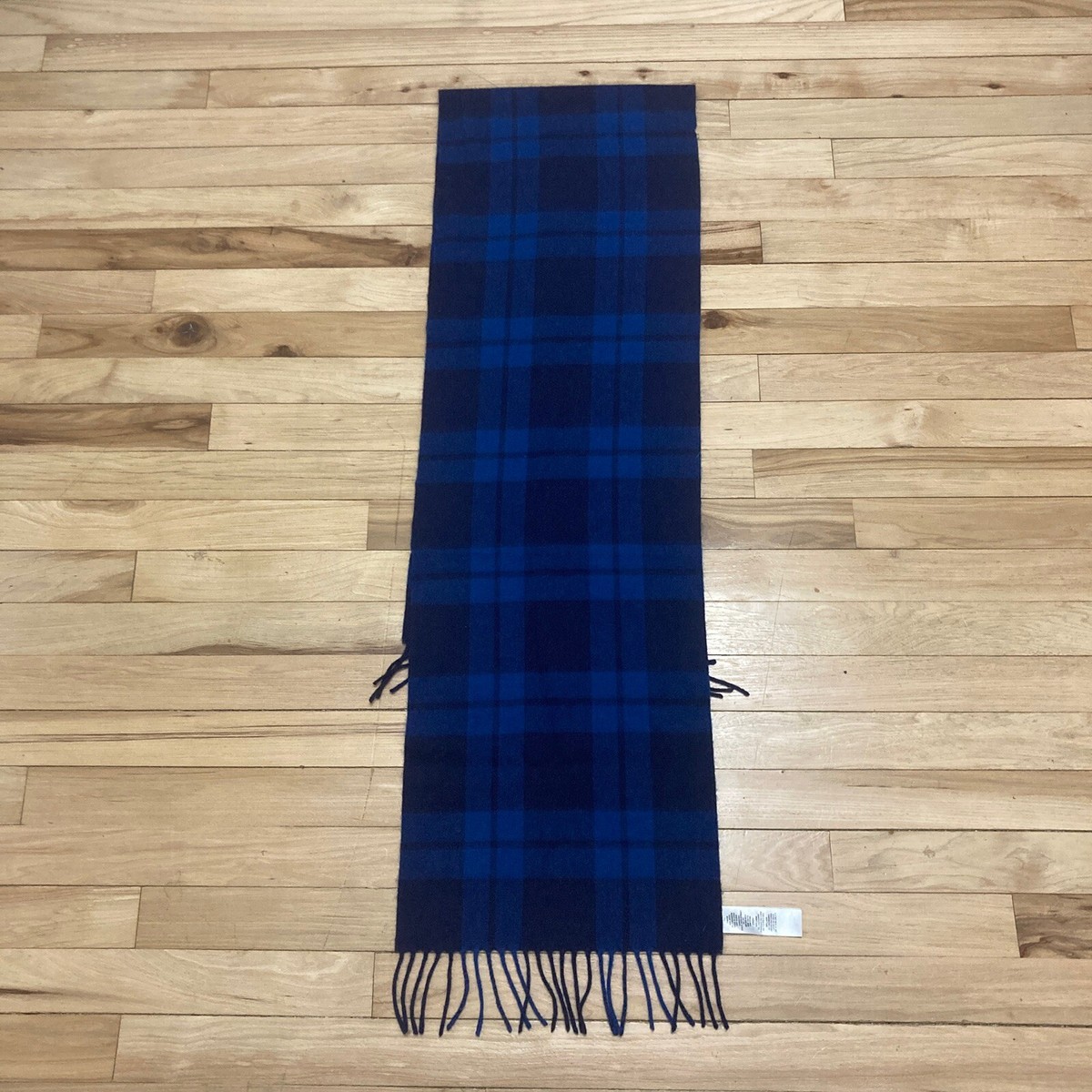 COACH ネイビー系 マフラー Coach Blue Plaid Cozy Chunky Scarf Wool & Cashmere - Small Flaw