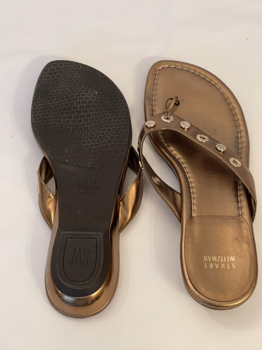 Stuart Weitzman Women's Gold Sandals US Sz 10 | eBay