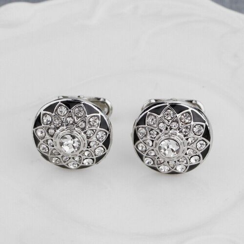 Fashion Men Cufflinks 1 Pair of Shirt Suit Cuff Links Jewelry Rhinestone Classic - 第 1/6 張圖片