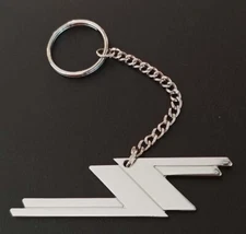 ZZ TOP KEY RING CHAIN LLAVERO PORTE CLES SILVER CHROME LONG KEYCHAIN ORIGINAL