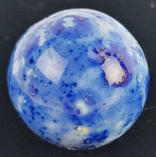 HUGE Antique Clay Stoneware Bennington Jumbo Shooter Marble 1 3/8 Inch