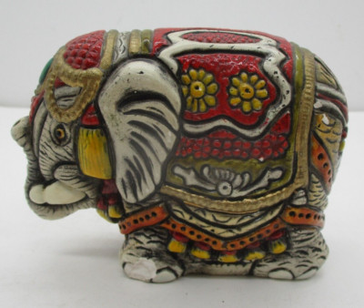 Vintage ''Sarasa'' Chalkware Plaster Elephant Sculpture