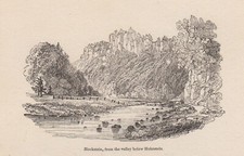 Sassone Svizzera Hockstein incisione su legno originale Bonner 1829