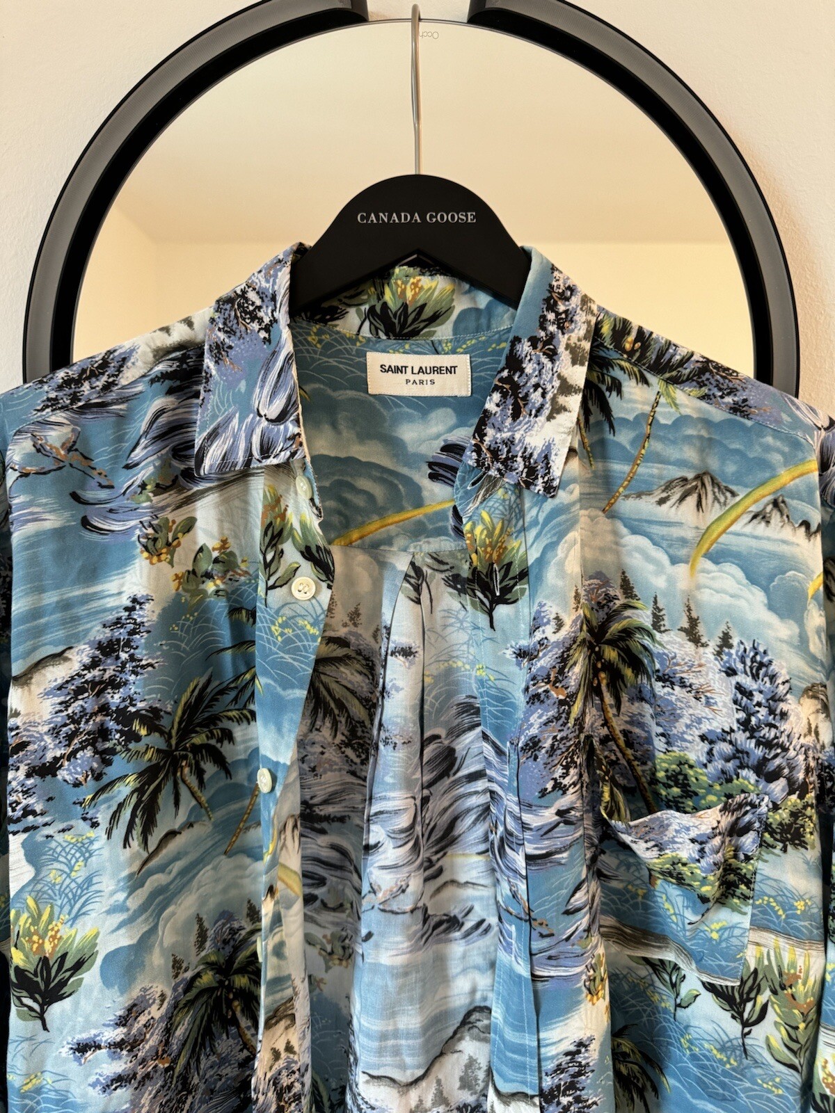 Camicia hawaiana a maniche lunghe Saint Laurent Hedi Slimane M