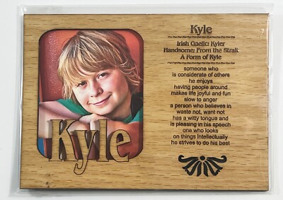 KYLE Personalized Name Profile Laser Engraved Wood Picture Frame Magnet