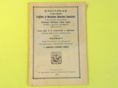 DIRECTORIUM AD DIVINA PERAGENDA A FRATRIBUS MINORIBUS CAPUCCINIS 1943