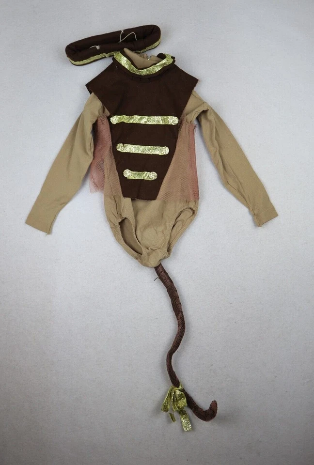 ВИНТАЖНЫЙ 1960-х 60-х ручной работы коричневый обезьяна танцевальный костюм - девочек - Изображение 2 из 4