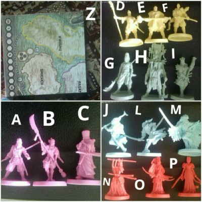 15x Varios Clan Warriors & Board Rising Sun Guillotine Games Kickstarter Japan 