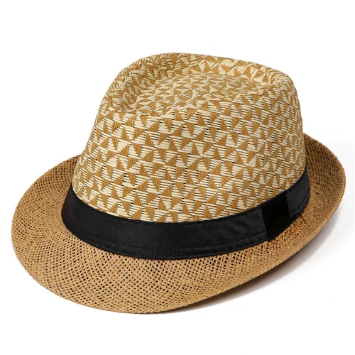 Herren Sommer Stroh Fedora Mütze Trilby kubanische Sonnenkappe Panama kurze Krempe Mütze - Bild 4 von 21