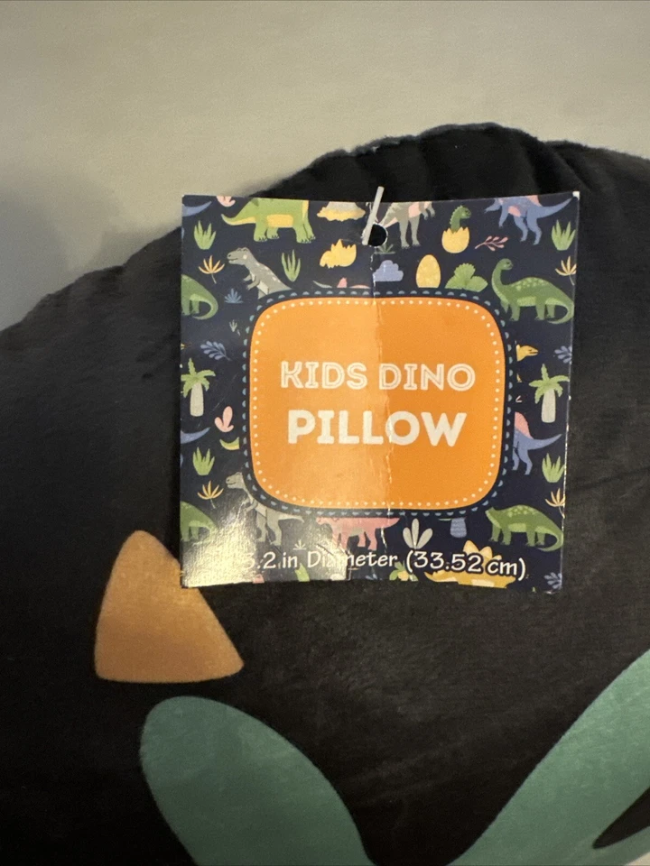 Dino Kids Pillow With Dinosaur Foot Print 12” Soft And NEW With Tags - Image 4 of 4