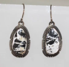 NAVAJO Lambert Livingston Buffalo Stone Earrings LL Sterling silver