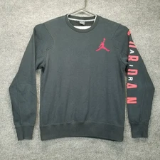 Air Jordan Sweatshirt Men Medium M Black Pullover Jumpman Front Crew Neck 619445