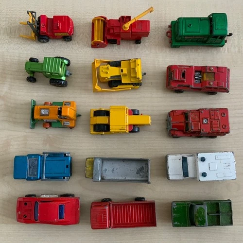 Vintage Matchbox Cars Construction Vehicles x 15 Bundle Job Lot Diecast Models