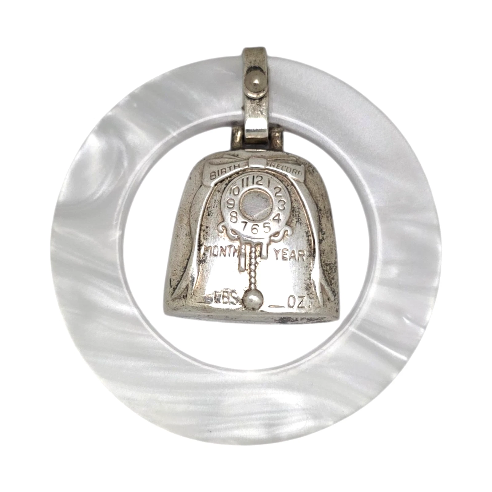 WEBSTER STERLING SILVER BABY RECORD MOP TEETHING RING - NO MONO - 18.8GR #4198